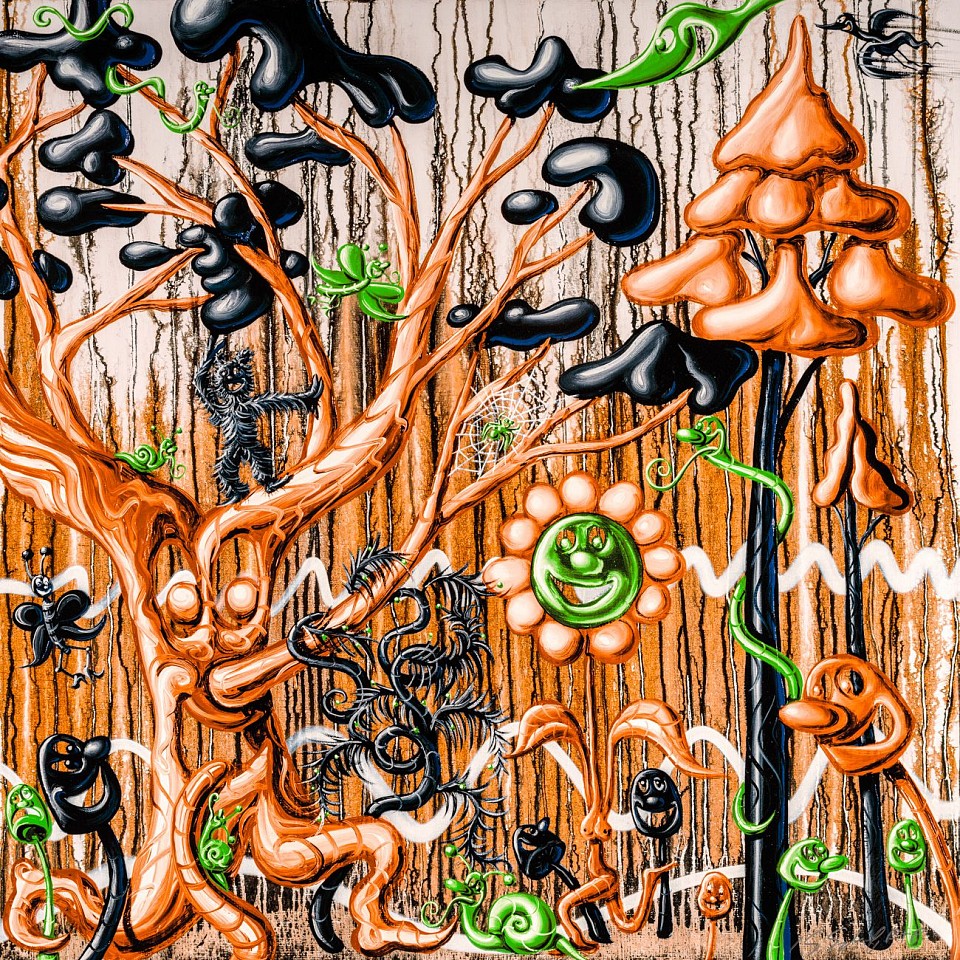 Kenny Scharf, Z Furungle - Orange; edition of 25, 2021
Archival pigment ink print with silkscreened high gloss varnish and diamond dust on Innova Etching Cotton Rag 315 gsm fine art paper, 42 x 42 in.
SCHA00036