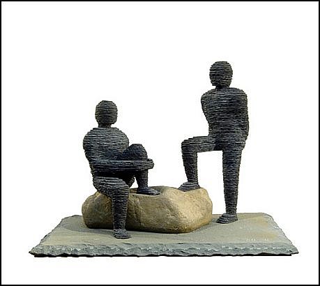 Boaz Vaadia, Z Ah'av and Ovadyahu (#88), 2006
Bronze, Bluestone and Boulder, 26 x 35 x 23 inches
Edition 5/7
VAAD0077