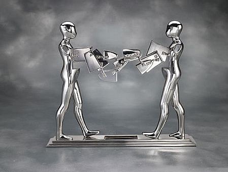 Ernest Trova, Double Walking Figure, 1986
stainless steel, 13 x 15 1/2 x 3 in. Ed. 6/8
TROV0132
$18,000