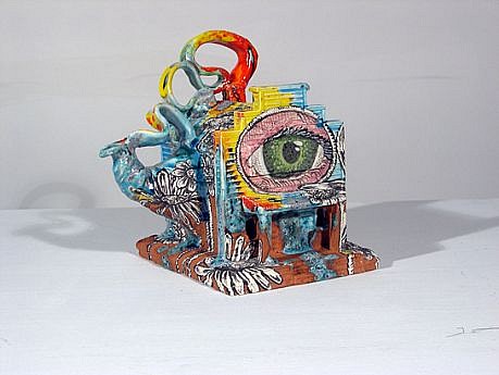 Michael Lucero, Saloon, 2009
Clay with glazes, 8 x 7 x 7 1/2 inches
Teapot
LUCE0006
$6,750