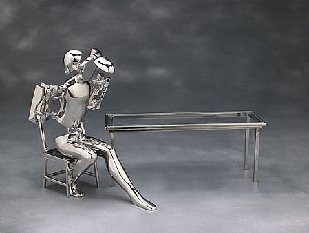 Ernest Trova, Seated Figure IV, 1990
stainless steel, 7 1/2 x 15 x 5 1/2 inches
Ed. 1/6
TROV0134