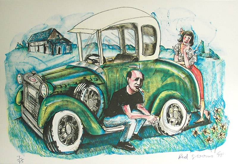 Red Grooms, Pollock's Model A
Ed. 31/75, 1998
Color Lithograph, 13 1/2 x 19 3/4 inches
GROO0016