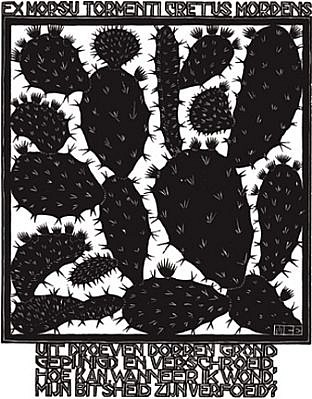 MC Escher, Emblemata Suite: Cactus (B. 181)
Edition 257/300, 1931
Woodcut, 7 1/8 x 5 1/2 inches
ESCH0104