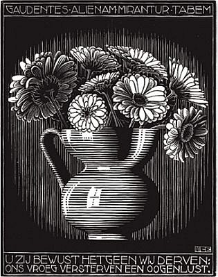MC Escher, Emblemata Suite: Vase (B. 162)
Edition 257/300, 1931
Woodcut, 7 1/8 x 5 1/2 inches
ESCH0103