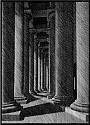 MC Escher, Nocturnal Rome: Colonnade of St. Peter's (Portico of Bernini) (B. 250)
Signed
1934, Woodcut