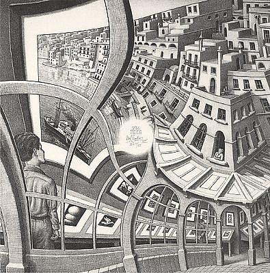 MC Escher, Print Gallery (B. 410)
Signed, Edition 3/47, 1956
Lithograph, 12 1/2 x 12 1/2 inches
ESCH0084