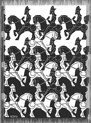 MC Escher | Regular Division of the Plane III: Black (B. 418