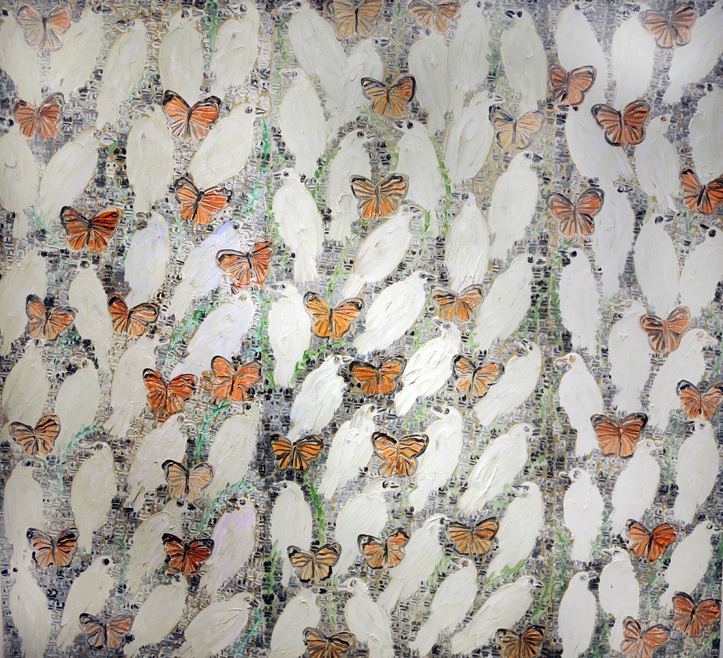 Hunt Slonem, Guardians and Monarchs, 2008
Oil on Canvas, 76 x 84 inches
SLON0043