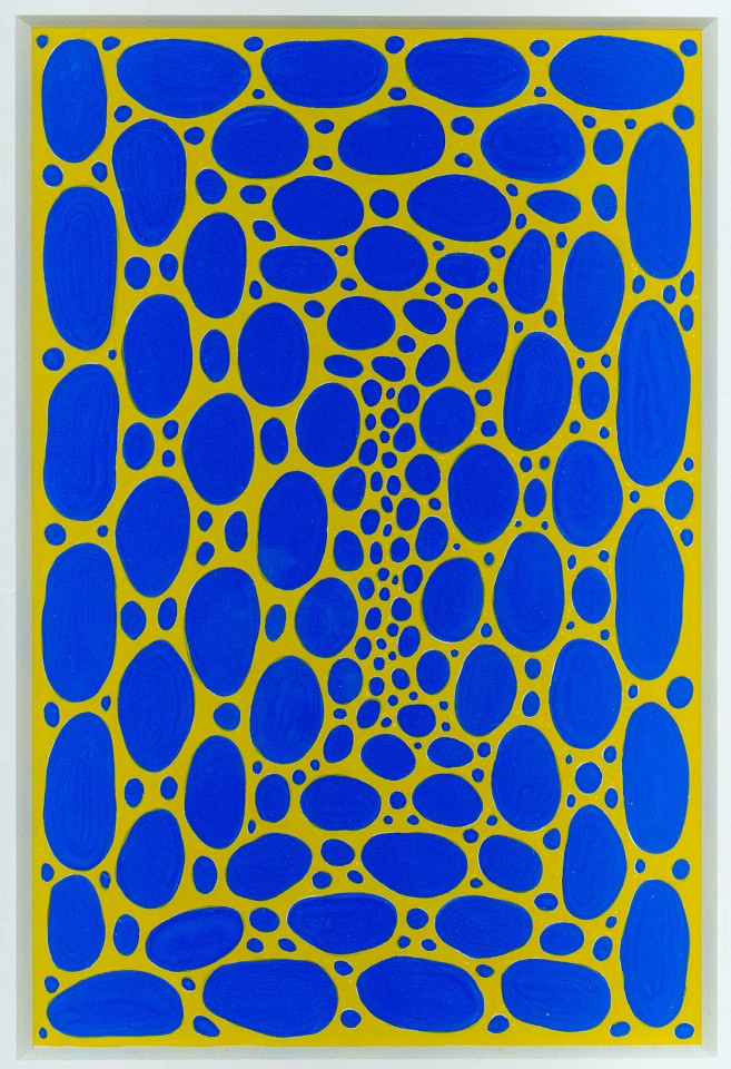 James Siena, 17 Spirals in Blue and Yellow, 1994
gouache on paper