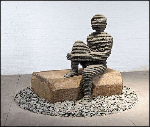 Boaz Vaadia, Z Ah'av (#119) AP, 2013
Bronze, Bluestone and Boulder, 60 x 90 in.
Boaz Vaadia’s Ah'av (#119) AP (2013) is a contemporary figurative sculpture crafted from bronze, bluestone, and boulder. Measuring 60 x 90 inches, this artwork is an exemplary piece of modern stone sculpture, seamlessly blending natural materials and human form to create a piece rich in texture, depth, and spiritual presence.

This stacked stone sculpture features a seated figure, evoking themes of meditation, contemplation, and human connection with nature. Vaadia’s sculptural technique, inspired by ancient rock formations and primitive construction methods, results in a layered effect that adds dimensionality and movement to the piece.

Vaadia’s works are featured in prestigious museum collections, including the Metropolitan Museum of Art, the Brooklyn Museum, and the Bass Museum of Art. His sculptures, sought after by private collectors, museums, and public art institutions, offer a timeless aesthetic appeal that complements both indoor gallery spaces and outdoor sculpture gardens.

Collectors searching for Boaz Vaadia sculptures, stacked stone art, bronze and bluestone contemporary sculptures, modern figurative sculptures, collectible fine art sculptures, and investment-grade contemporary art will find Ah'av (#119) AP an exceptional addition to any high-end art collection.

Boaz Vaadia, Boaz Vaadia sculptures, Boaz Vaadia art for sale, contemporary stone sculptures, bronze and bluestone sculptures, stacked stone figurative sculptures, modern figurative sculpture, Sponder Gallery, fine art collection, investment art, high-end contemporary art, meditative contemporary sculpture, minimalist contemporary art, bluestone human sculpture, contemporary meditation art, natural material sculpture, collectible figurative sculpture, timeless modern sculpture, public art installations, limited edition sculptures, modern abstract sculpture, Vaadia collectible sculptures, figurative sculpture with stone, nature-inspired sculpture, contemporary figurative abstraction.


VAAD00148