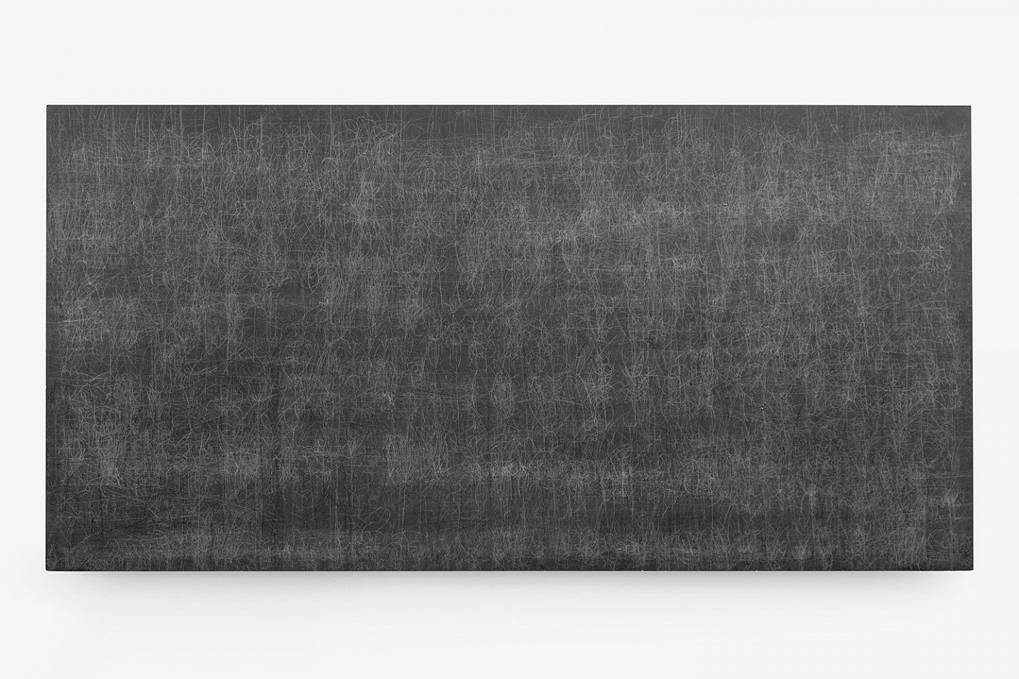 Kysa Johnson, Blow Up 3 - subatomic decay patterns in human time 11 x 15.36 minutes, 1997
erased chalk on blackboard, 49 x 96 in.
JOHK00005