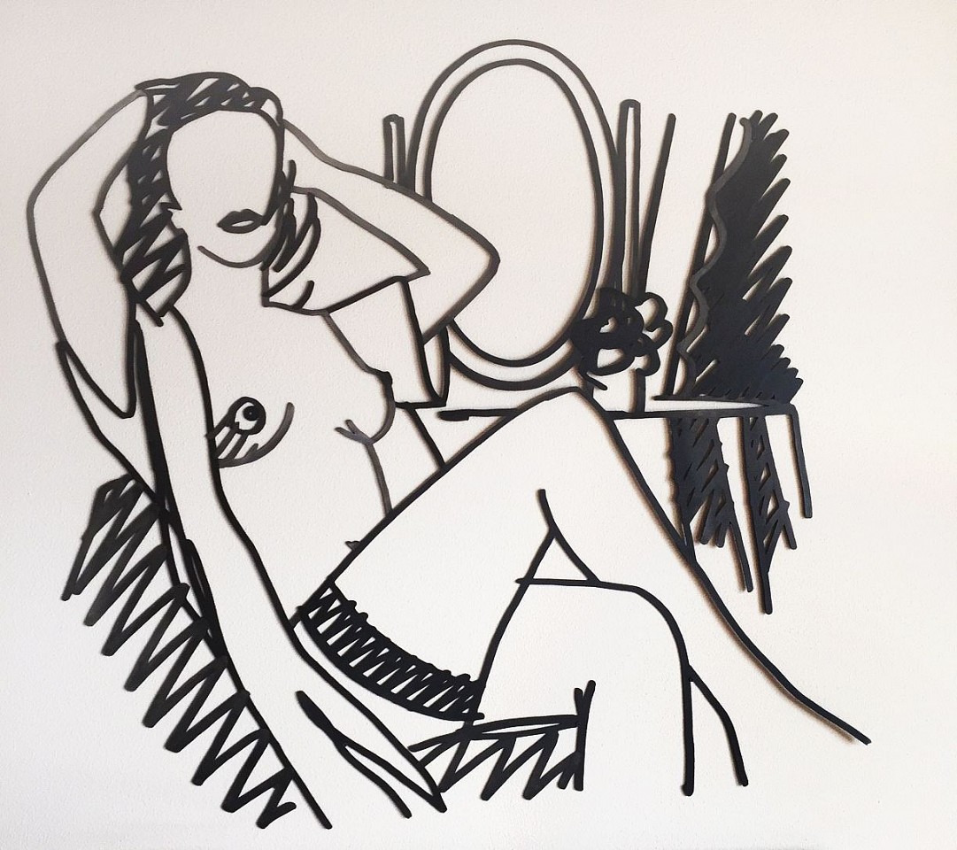 Tom Wesselmann, Nude and Mirror (Variation #1), 1988
Enamel on Laser Cut Steel, 54 x 59 in.
unique
WESS00020
