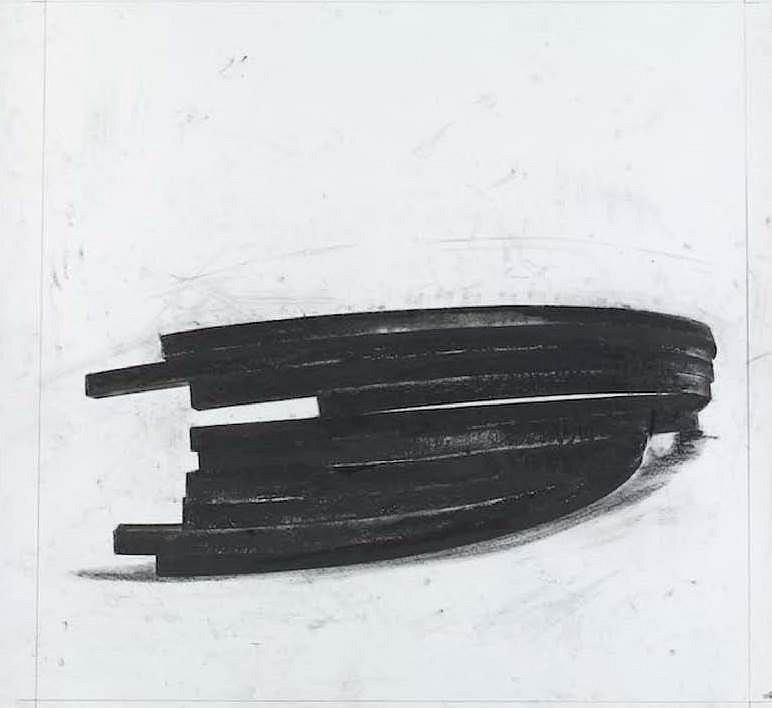 Bernar Venet, Effondrement: Arcs II, 2013
polymer gravure, photo etching with wiping, 38 5/8 x 40 1/8 in paper, 43 x 42 in. frame,  Ed. 30/50
Published by Thumbprint Editions, London
VENE0009