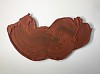 Donald Martinyâ€™s Desna (2017), an abstract sculptural painting with expressive, swirling brushstrokes in earthy terracotta tones, created using polymer and pigment on aluminum, measuring 58 x 35 inches. Exhibited at Sponder Gallery.