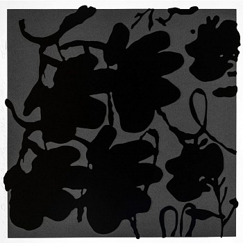 Donald Sultan -&nbsp;Z LANTERN FLOWERS, BLACK AND GRAY, OCT 4, 2017; edition of 30