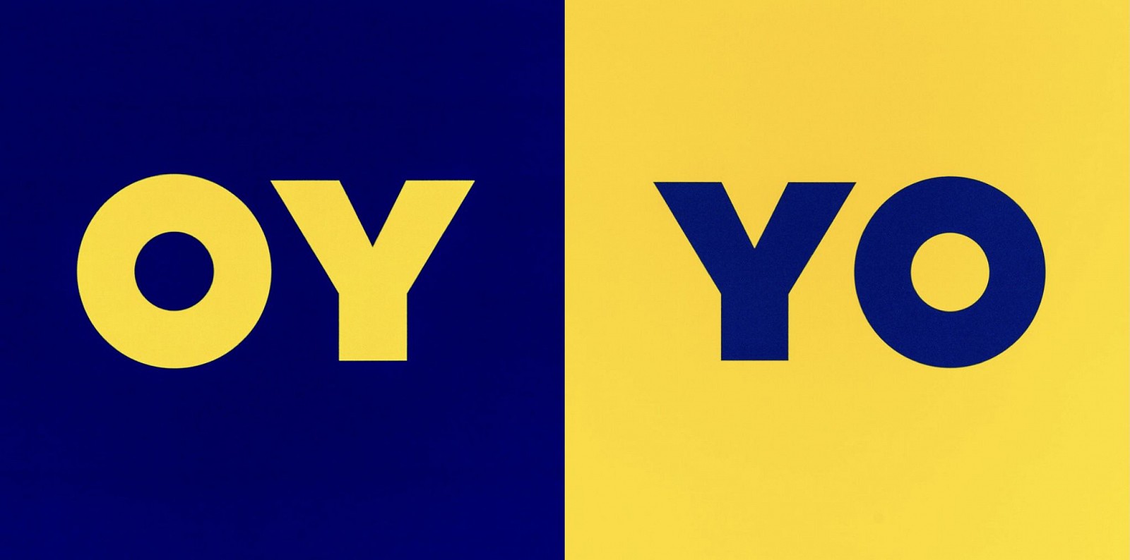 Deborah Kass, OY/YO; (portfolio of 2) edition of 40, 2020
Color silkscreen and flocking on Rising 2-ply Museum Board, 32 x 30 inches each
KASS00017