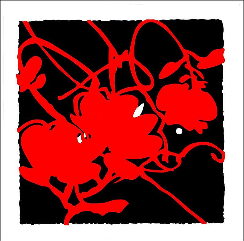 Donald Sultan, Z BLACK AND RED, FEB 15, 2012 ; edition of 30, 2012
Color silkscreen with enamel inks, flocking, and tar-like texture on 2-ply museum board, 34 1/2 x 34 1/2 in.
SULT00110