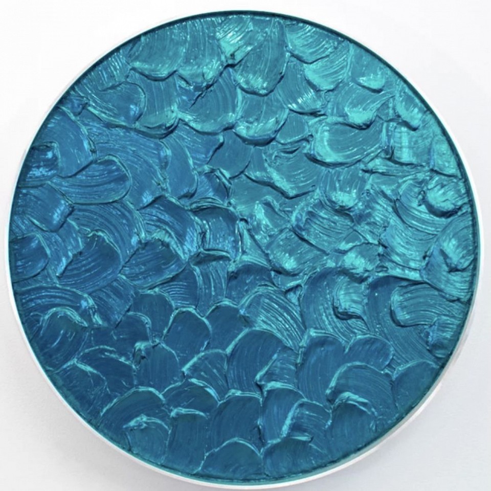 Kx2 Ruth Avra & Dana Kleinman, ZZ Wave Series Abyss Pearl Teal, 2021
Repurposed industrial bar with acrylic and mixed media on wood, 30 x 30 x 4 in.
Kx200014