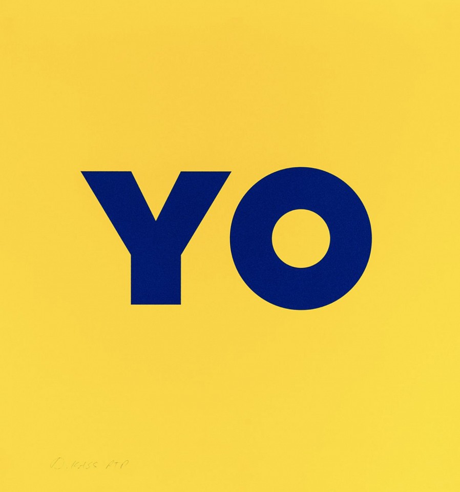 Deborah Kass, YO; edition of 40, 2020
Color silkscreen and flocking on Rising 2-ply Museum Board, 32 x 30 in.
KASS00035