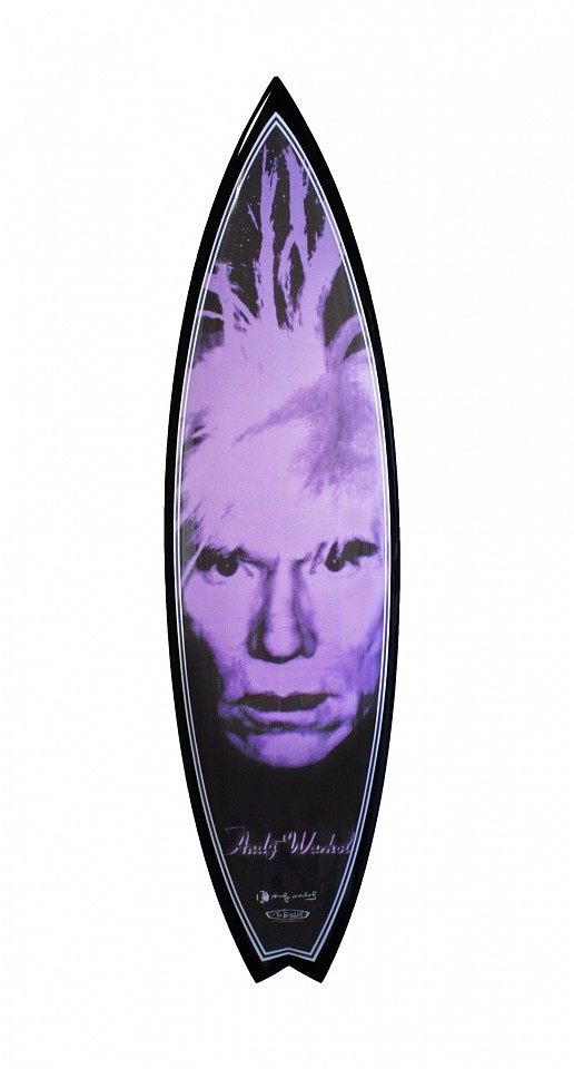 Tim Bessell, Andy Warhol: Self Portrait Ed. 4/10, 2012
polyester resin surfboard, 78 x 20 x 2 1/2 in.
BESS0000