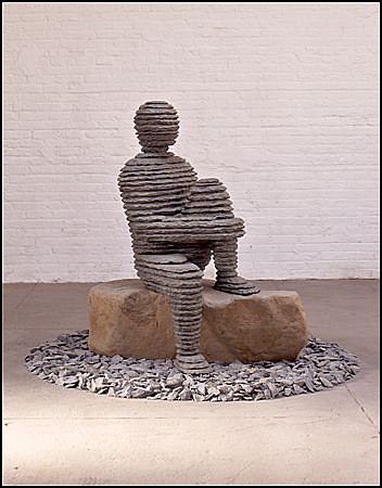 Boaz Vaadia, Eli'av (#41); edition 0/5, 1997
Bronze, Boulder and Bluestone, 51 x 62 x 62 in. (129.5 x 157.5 x 157.5 cm)
Boaz Vaadia’s Eli'av (#41) (1997) is an exquisite bronze, boulder, and bluestone sculpture that exemplifies the artist’s ability to transform raw materials into timeless figurative compositions. This editioned work (0/5), measuring 51 x 62 x 62 inches, features a seated figure composed of Vaadia’s signature stacked stone layers, reinforcing the natural connection between humanity and geological formations.

The seated figure, resting atop a boulder, radiates a meditative and introspective presence, making Eli'av (#41) a powerful statement of stillness and permanence. Vaadia’s works are included in prestigious collections worldwide, including installations at the Metropolitan Museum of Art, the Brooklyn Museum, and the Bass Museum of Art.

Collectors and contemporary art enthusiasts searching for Boaz Vaadia artwork for sale, bronze and bluestone sculptures, stacked stone contemporary art, and large-scale figurative sculptures will find Eli'av (#41) to be a compelling and timeless addition to any collection.


Boaz Vaadia, Boaz Vaadia sculptures, Boaz Vaadia art for sale, contemporary stone sculptures, bronze and bluestone sculptures, stacked stone figurative sculptures, large-scale contemporary sculptures, public art installations, natural material sculptures, modern figurative sculpture, Sponder Gallery, fine art collection, investment art, high-end contemporary art, meditative contemporary sculpture, minimalist contemporary art, outdoor bronze sculptures, stacked stone abstraction, ancient-inspired modern art.
VAAD00221