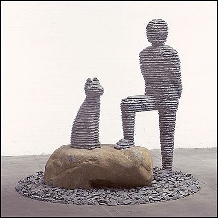 Boaz Vaadia, Z Yo'ah with Dog (#70)
Ed. of 5 + 1AP, 2001
Bronze, Boulder and Bluestone, 80 x 90 x 72 in.
VAAD00209