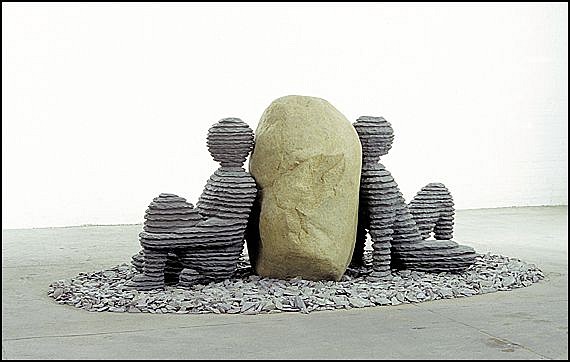 Boaz Vaadia, Z Gilalay and Ginnetoy (#149), 2010
Bronze, Basalt and Bluestone, 57 x 104 x 70 in.
VAAD00225