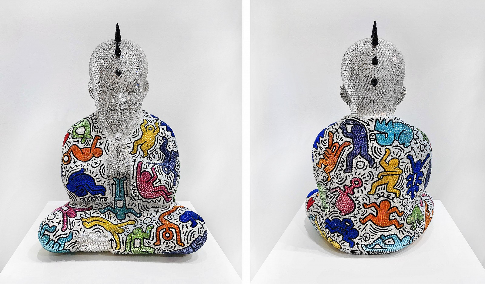 Metis Atash, PUNKBUDDHA large "DANCING THROUGH LIFE", 2020
Resin, acrylic paint and 28,000 Swarovski crystals, 17 1/2 x 12 x 9 in.
ATAS00223