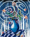 Kenny Scharf, Big Flores Blue; edition 19/19
2021, Archival pigment ink print with silkscreened high gloss varnish and diamond dust on Innova Etching Cotton Rag 315 gsm fine art paper