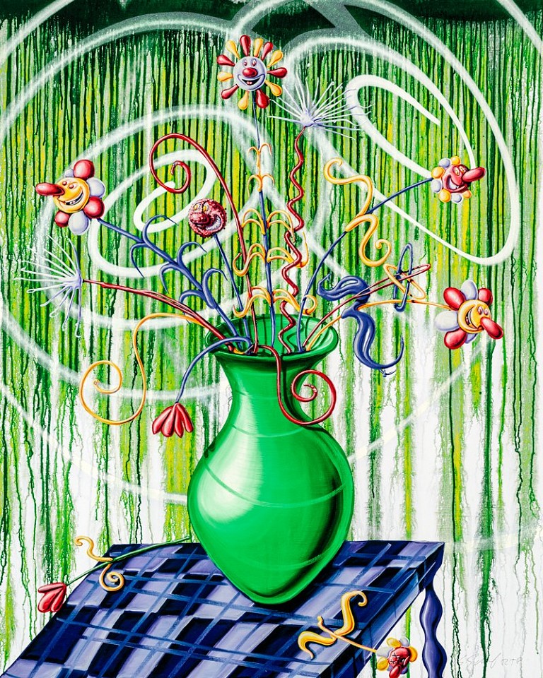 Kenny Scharf, Big Flores Green; edition 19/19, 2021
Archival pigment ink print with silkscreened high gloss varnish and diamond dust on Innova Etching Cotton Rag 315 gsm fine art paper, 53 x 42.5 inches (paper) /
SCHA-00015