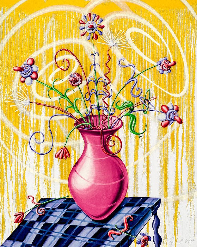Kenny Scharf, Big Flores Yellow; edition 19/19, 2021
Archival pigment ink print with silkscreened high gloss varnish and diamond dust on Innova Etching Cotton Rag 315 gsm fine art paper, 53 x 42.5 inches (paper) /
SCHA-00013
