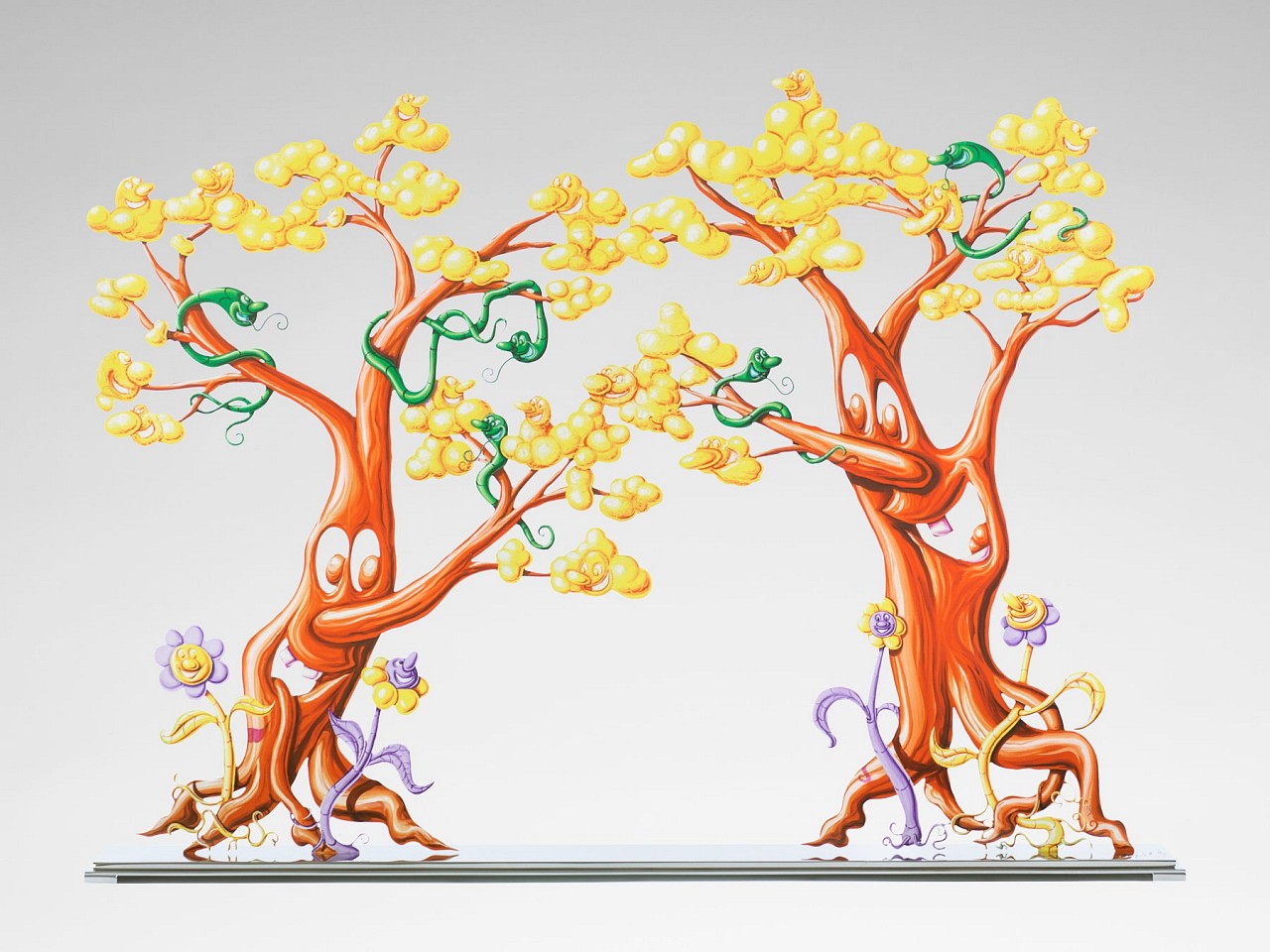 Kenny Scharf, Z Paradis Perdu (cutout); edition of 30, 2022
Cutout from shaped powder-coated aluminum, printed the same on each side with UV-cured archival inks, clear coated and mounted to a footed polished aluminum base, 22 x 32 x 4 in.
SCHA00023
$25,000
