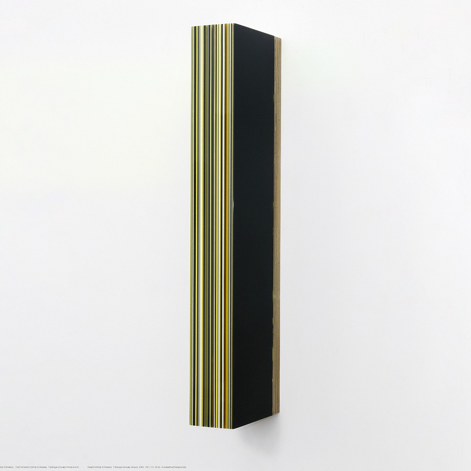 Harald Schmitz Schmelzer, Farblager Schwarz Weiss Grau Gelb, 2009
Cast resin on plywood
SCHM0063