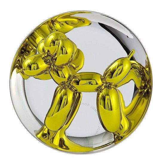 Jeff Koons, Balloon Dog Plate - yellow, 2015
3-D Porcelain plate with metallic glaze, 10 1/4 x 10 1/4 x 5 in.
KOON00187