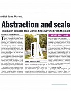 News: Abstraction and Scale - Minimalist sculptor Jane Manus breaks the mold  , March 31, 2023 - By Avalon Ashley Bellos  for the Downtown Express