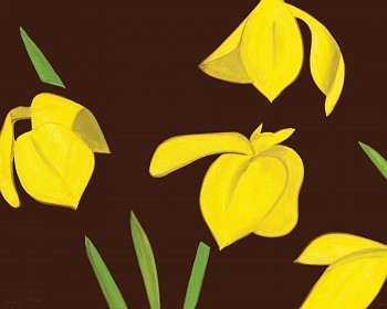 Alex Katz - Z Yellow Flags on Brown; edition of 100