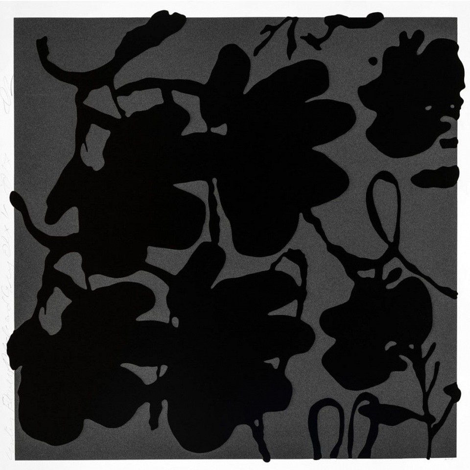 Donald Sultan, LANTERN FLOWERS, BLACK AND GRAY, OCT 4, 2017; edition 11/30, 2017
Silkscreen with enamel inks and flocking on 4-ply museum board, 58 x 58 inch paper, (63.5 x 63.5 inches framed + $1,900) approx.
SULT00037