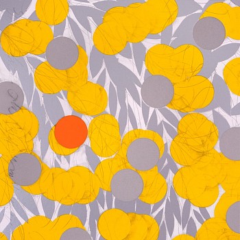 Donald Sultan - Z Mimosa with Orange, April 24, 2024; edition of 50