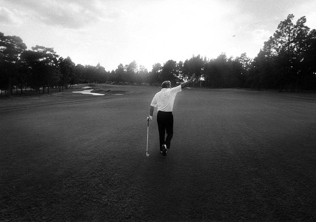 Harry Benson, Arnold Palmer Latrobe Country Club Pennsylvania, edition 16/35, 1974
Archival Pigment Photograph, 12 x 17 3/4 image / 23 3/8 x 25 3/4 framed (+$200 frame)
BENS00003