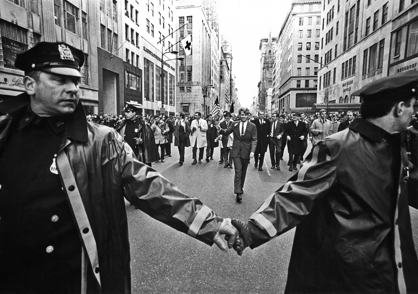 Harry Benson, Robert Kennedy's Saint Patrick's Day Parade NYC; edition 6/35, 1968
Archival Pigment Photograph, 12"" x 17 3/4"" image / 23 3/8"" x 25 3/4"" framed (+$200 frame)

 
BENS00002