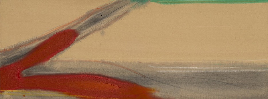 Larry Zox, Red Arc, 1981
Acrylic on canvas, 27 1/4 x 72 in.
ZOX00006