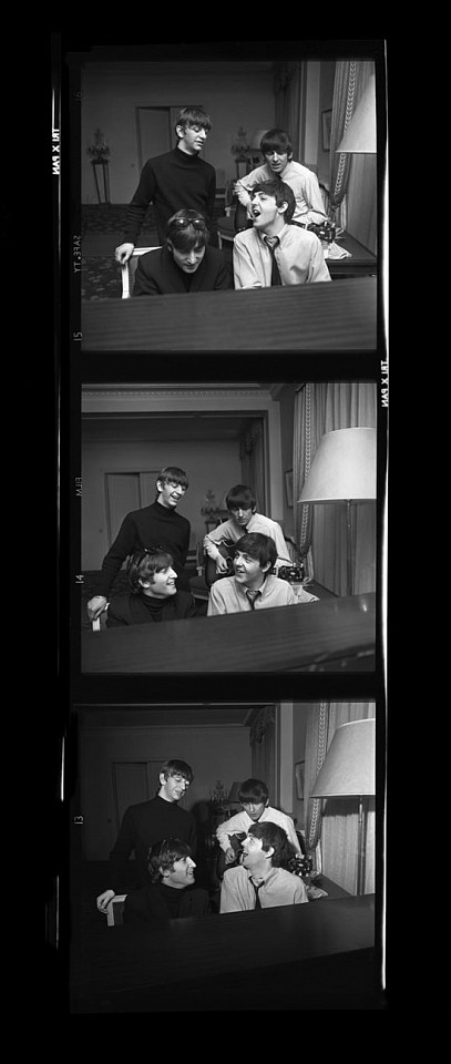 Harry Benson, Z Beatles Composing Times Three; edition of 35, 1964
Photograph, 72 x 30 inches $20,000,  60 x 24 inches $15,000,  50 x 20 inches $14,000
BENS00033