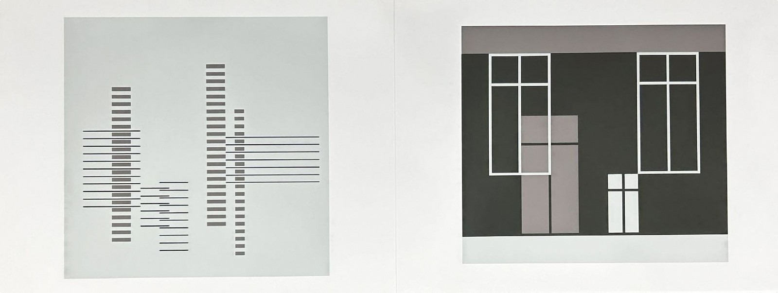 Josef Albers, Skyscrapers / Windows: Portfolio 1  Folder 21; from Formulation Articulation; edition 238/100, 1972
screenprint on Mohawk Superfine Bristol paper, 15 x 40 in.
00022