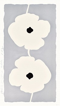 Donald Sultan - Z Double Poppies White; edition of 25