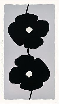 Donald Sultan - Z Double Poppies Black; edition of 25