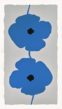Donald Sultan - Z Double Poppies Blue; edition of 25