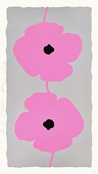 Donald Sultan - Z Double Poppies Pink; edition of 25
