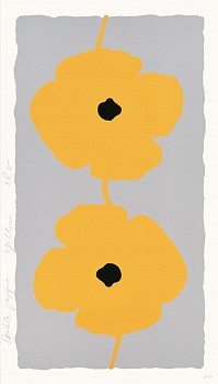 Donald Sultan - Z Double Poppies Yellow; edition of 25
