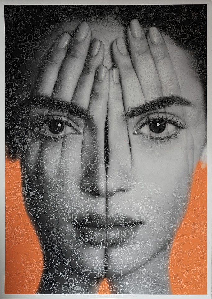 Tigran Tsitoghdzyan, Armenian Mirror (orange), 2025
mixed media on paper, 80 x 56 inches (paper) /
TSIT00074