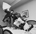 Harry Benson, Beatles Pillow Fight, George V Hotel, Paris;
1964, Archival Pigment Photograph